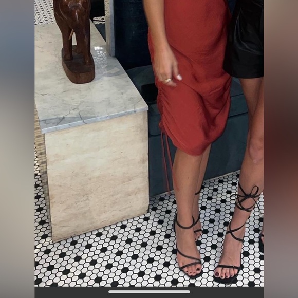 Schutz Gaiah Black Heel Sandal 9 - Picture 3 of 9